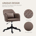 Brown Microfibre Office Chair With Massage Lumbar Pillow and Wheels by Vinsetto