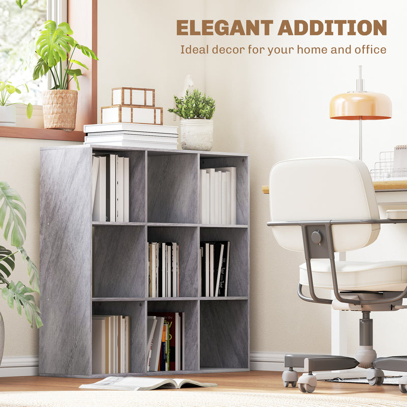 Nine Cube Storage Unit With Open Shelves Ideal For Home Or Office Organisation Marble, Grey