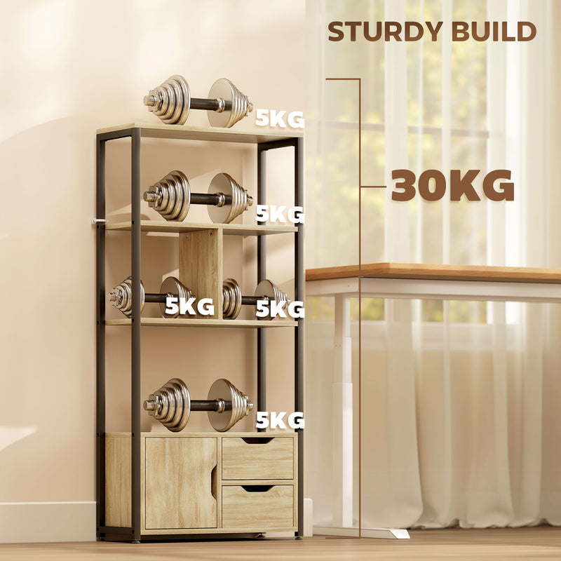 Bookshelf with Shelves Drawers and Cabinet for Compact Storage in Small Spaces Black