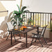Set of Two Folding Outdoor Chairs Black and Grey Lightweight and Portable by Outsunny