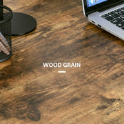 Industrial Style Brown and Black Work Desk with Storage Shelves for Home Office Use