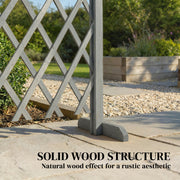 Freestanding Expandable Garden Fence Set for Instant Privacy or Patio Screening Dark Grey Outsunny