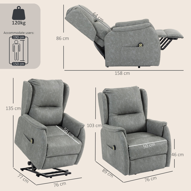 Electric Recliner Armchair with Power Lift for Easy Standing and Adjustable Support