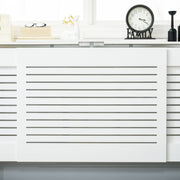 Set of 2 Extendable Radiator Covers with Storage Shelves for Home Office Use White