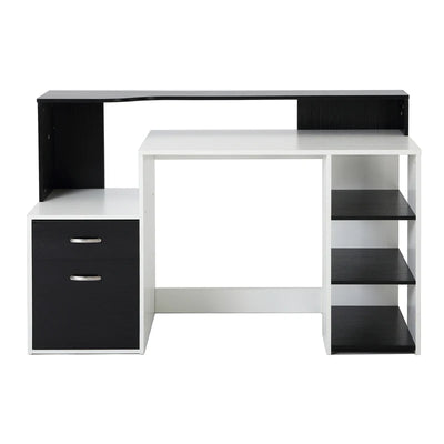 Modern Home Office Desk with Printer Shelf, Storage Drawer Homcom