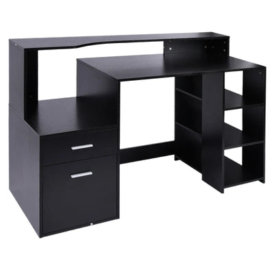Modern Home Office Desk with Printer Shelf, Storage Drawer Homcom