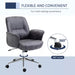 Image of a Dark Grey Modern Desk Chair With Arms and Swivel Wheels.