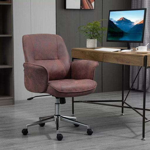 Image of a Modern Desk Chair With Arms and Swivel Wheels.