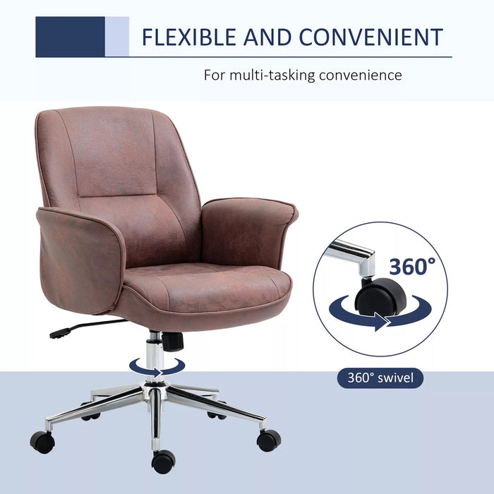 Image of a Modern Desk Chair With Arms and Swivel Wheels.