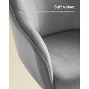 Image of a Modern Grey Velvet Desk Chair For Home Office