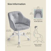 Image of a Modern Grey Velvet Desk Chair For Home Office