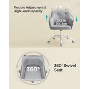 Image of a Modern Grey Velvet Desk Chair For Home Office