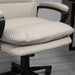 Image of a Light Grey Modern Leather Office Swivel Chair With Arms