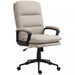 Image of a Light Grey Modern Leather Office Swivel Chair With Arms