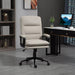 Image of a Light Grey Modern Leather Office Swivel Chair With Arms