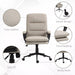 Image of a Light Grey Modern Leather Office Swivel Chair With Arms