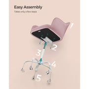 Image of a Modern Pink Velvet Desk Chair For Home Office