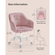 Image of a Modern Pink Velvet Desk Chair For Home Office