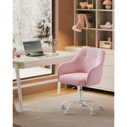 Image of a Modern Pink Velvet Desk Chair For Home Office