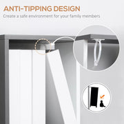 Image of a Modern Tall Narrow 5 Tier Freestanding Cube Bookcase The 2-tone wood designed makes this a trendy piece of furniture. It's thin width makes it ideal for small rooms.