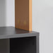 Image of a Modern Tall Narrow 5 Tier Freestanding Cube Bookshelf. The 2-tone wood designed makes this a trendy piece of furniture. It's thin width makes it ideal for small rooms.