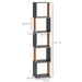Image of a Modern Tall Narrow 5 Tier Freestanding Cube Bookshelf. The 2-tone wood designed makes this a trendy piece of furniture. It's thin width makes it ideal for small rooms.