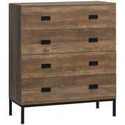 4 Drawer Storage Chest with Sturdy Metal Frame for Bedroom or Lounge Organisation Brown