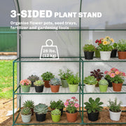 Walk In Garden Greenhouse With Shelves And Roll Up Door For Outdoor Growing White Outsunny