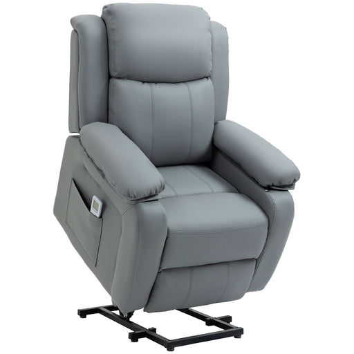 Electric Riser Recliner Chair With Heat Massage And Lift Function For Elderly, Grey