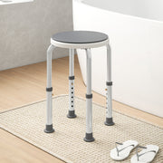 Height Adjustable Swivel Shower Chair With Non Slip Feet For Elderly And Disabled, Grey Homcom