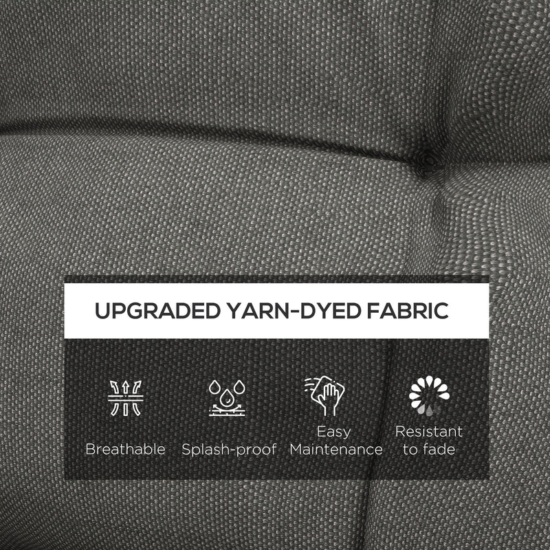 2 Piece Garden Chair Cushion Set with Backrest and Ties Ideal for Patio Seating, Charcoal Grey