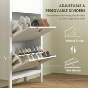 White 3 Drawer Modern Shoe Storage Cabinet Organiser for Hallway or Bedroom