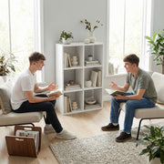 Storage Shelf with 6 Open Compartments for Organising Books and Toys White Wood Effect AOSOM