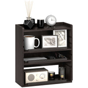 Four Tier Wooden Desktop Organiser With Storage Shelves For Home Office, Dark Brown