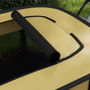 Foldable Portable Dog Playpen with Storage Bag and Ground Stakes for Travel Use Yellow