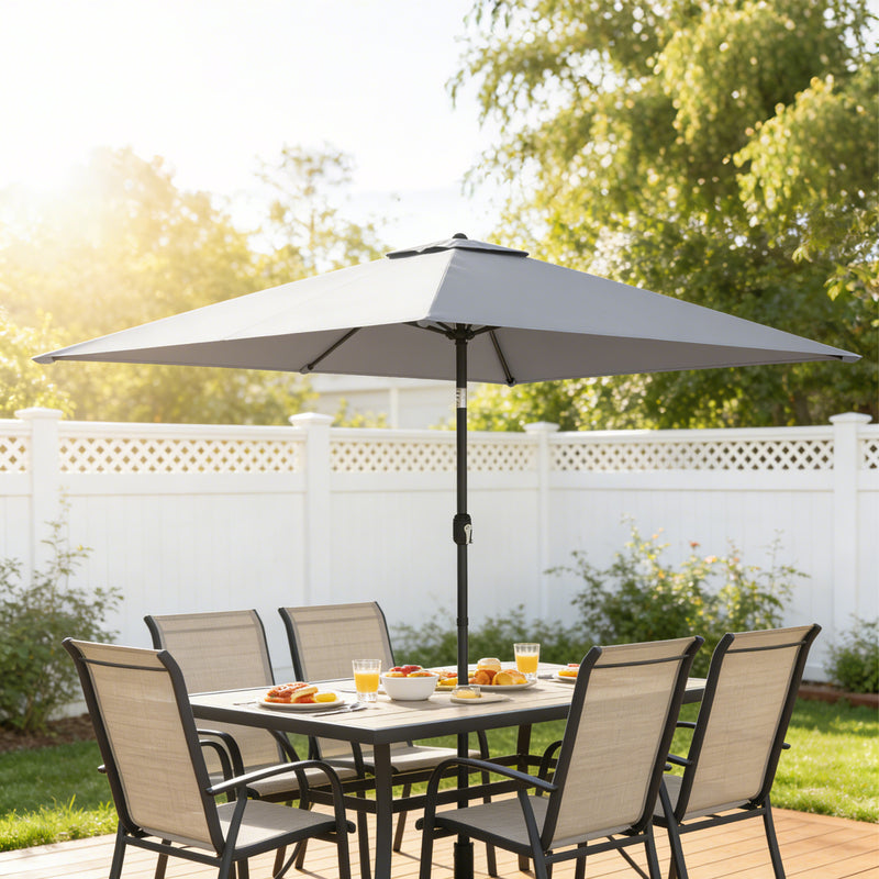 Garden Parasol with Adjustable Tilt for All Day Shade and Comfort Light Grey