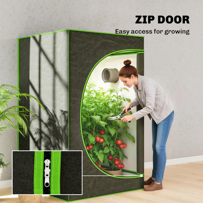 Hydroponic Indoor Grow Tent With Reflective Mylar And Observation Window For Growing Indoor Plants
