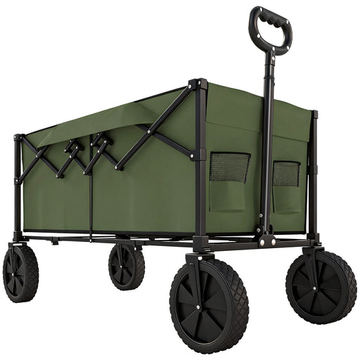 Folding Festival Trolley for Camping and Garden with 100 kg Capacity Dark Green Outsunny