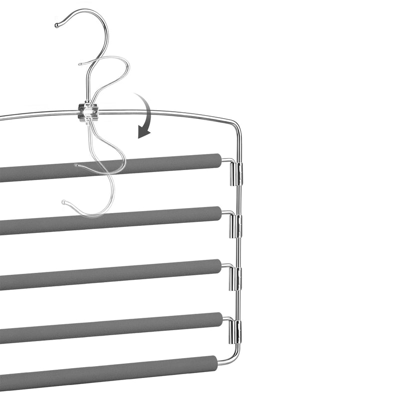 Multi Bar Trouser Hanger Space Saving Wardrobe Organiser for Clothes Storage by Songmics