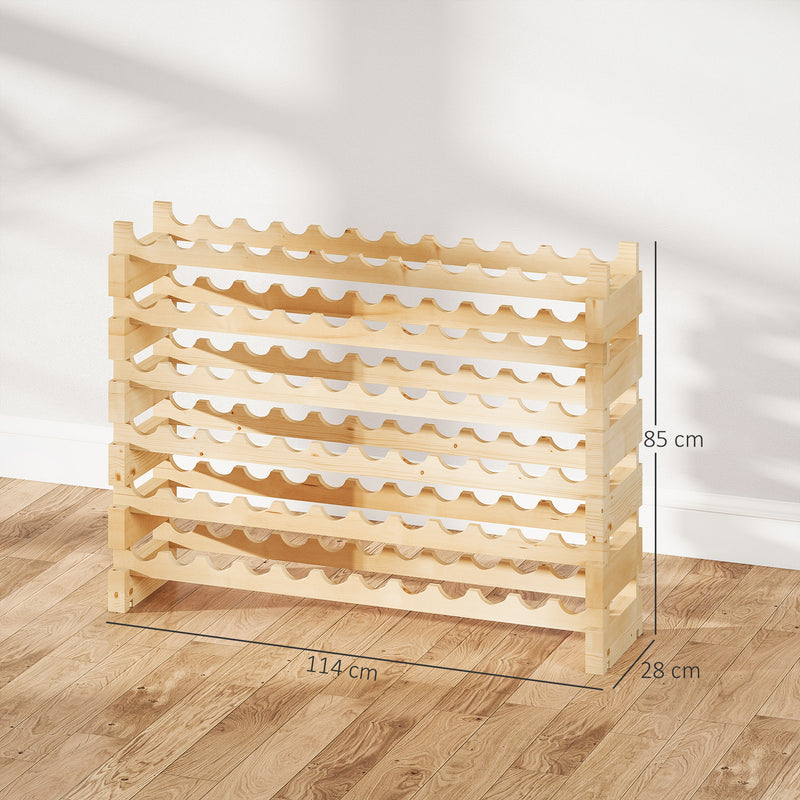 Six Tier Wooden Wine Rack Set of 2 Holds 72 Bottles Ideal for Home Cellar Use Natural