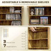 Tall CD Storage Tower Unit With 360 Degree Rotating Base For Home Organisation Rustic Brown Homcom