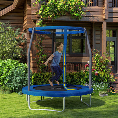 SPORTNOW 6ft Trampoline with Safety Enclosure Net, Steel Frame Outdoor Trampoline, with Edge, Safety Cover AOSOM