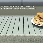 Light Grey 4 Seater Rattan Garden Furniture Set with Cushions and Coffee Table