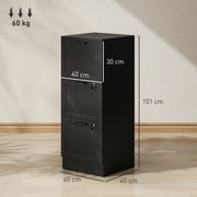 3 Drawer Office Filing Cabinet with Lock and Adjustable File Bars for A4 Storage Black