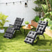 Dark Grey Sun Lounger Cushions Set of 2 190x56x10cm Thick UPF20+ Fabric by Outsunny