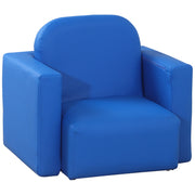 2 in 1 Toddler Sofa Chair for Relaxing and Playing in Bedroom or Playroom, Blue