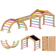 9 in 1 Toddler Climbing Frame With Slide Ramp Ladder and Blackboard For Indoor Play Grey AOSOM