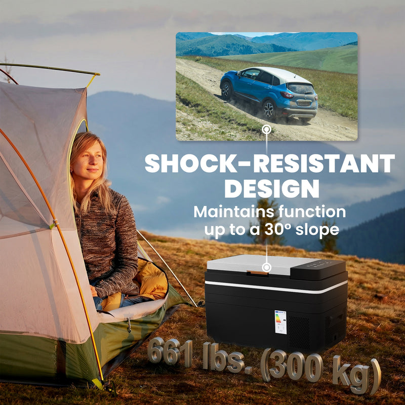 Portable Electric Car and Home Cooler 30L for Chilled Food and Drinks on the Go Black Grey