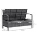 Grey 125L Garden Storage Bench with Cushion for Outdoor Seating by Outsunny