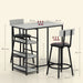Three Piece Kitchen Dining Set with Shelves Grey and Black by HOMCOM